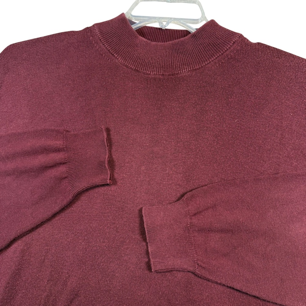 Raffi Mens Mock Neck Long‎ Sleeve Sweater Burgundy Size Large Made in Italy